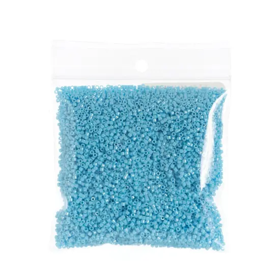 Miyuki Delica 50g Opaque Glass Beads, 11/0 Light Blue AB DB0215 {2}
