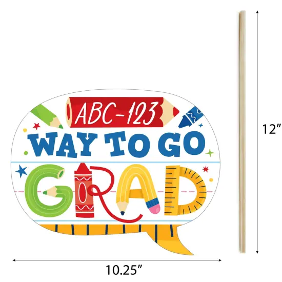Big Dot of Happiness Elementary Grad - Kids Graduation Party Photo Booth Props Kit - 20 Count {7}