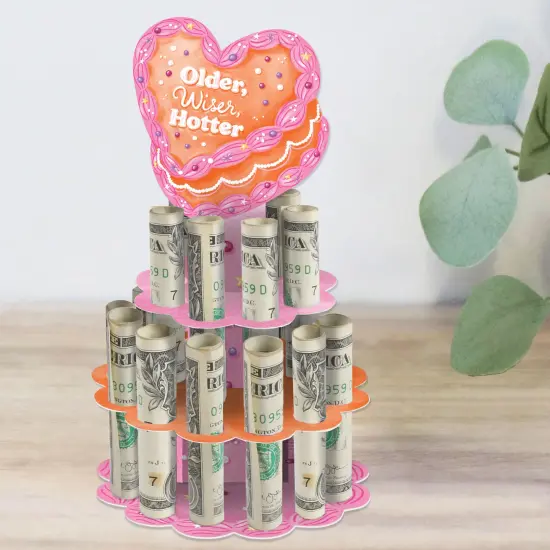 Big Dot of Happiness Hot Girl Bday - DIY Vintage Cake Birthday Party Money Holder Gift - Cash Cake {1}
