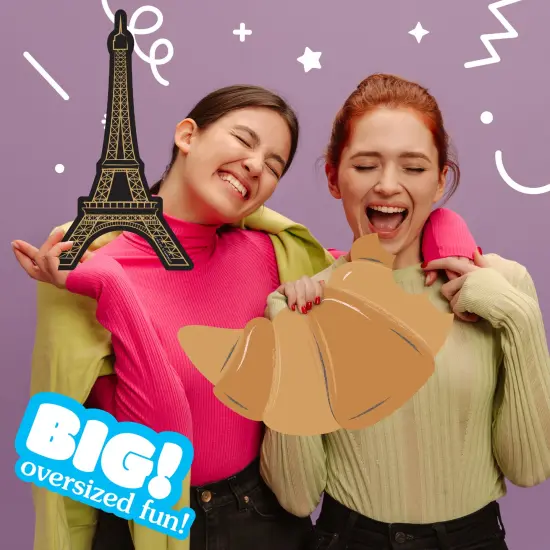 Big Dot of Happiness Stars Over Paris - Eiffel Tower, Macaroon and Croissant Decorations - Parisian Themed Party Large Photo Props - 3 Pc {3}