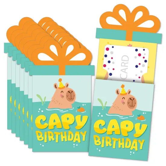 Big Dot of Happiness Capy Birthday - Capybara Party Money and Gift Card Sleeves - Nifty Gifty Card Holders - Set of 8 {1}
