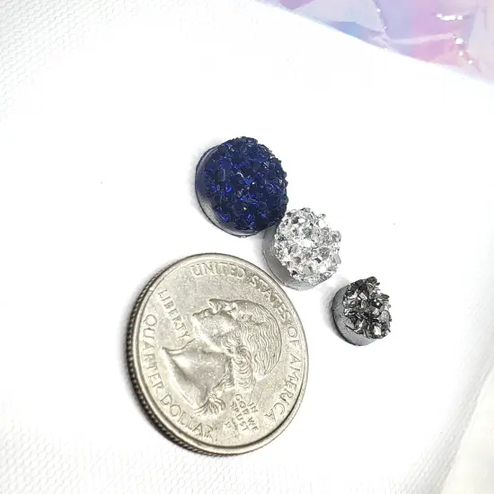 Variety Size Chunky Druzy Cabochon Silicone Mold | 8mm 10mm and 12mm Druzy Earrings Mold(B1) {4}