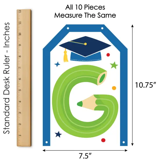 Big Dot of Happiness Elementary Grad - Hanging Vertical Paper Door Banners - Kids Graduation Party Wall Decoration Kit - Indoor Door Decor {7}