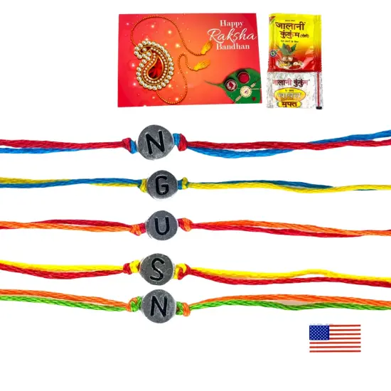 Personalized Rakhi For Brother White Letter Name Designer Handmade Rakhi Thread For Bhaiya Custom Name Rakhi - Rakhi Card Hindu Bracelet Rakhi {1}