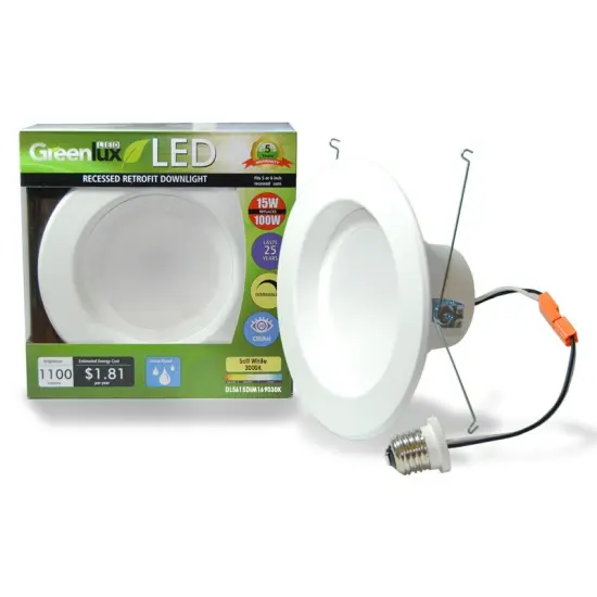 High Quality 5-6 inch Recessed LED 15W Soft White Retrofit Downlight Kit - 100w equiv. {2}