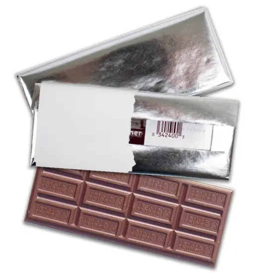 25 Pcs Hershey's Chocolate Bars Wrapped with Silver Foil - 1.55oz Milk Chocolate Candy Bars - DIY Party Favors {1}