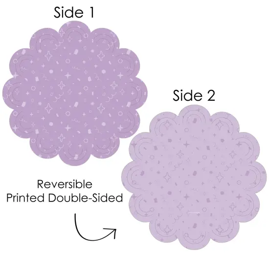 Big Dot of Happiness Purple Confetti Stars - Simple Party Round Table Decorations - Paper Chargers - Place Setting For 12 {4}