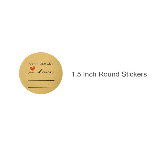 Wrapables 1.5 inch Homemade With Love Stickers Roll, Sealing Stickers and Labels for Boxes, Envelopes, Bags, Small Businesses, Weddings, Parties (500pcs) {2}