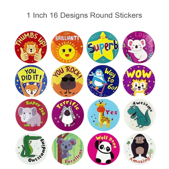 Wrapables 1 Inch Reward, Birthday, Thank You Stickers for Teachers, Students, Classrooms, Party Favors, Gifts, Boxes & Bags (1000pcs) Happy Birthday {7}