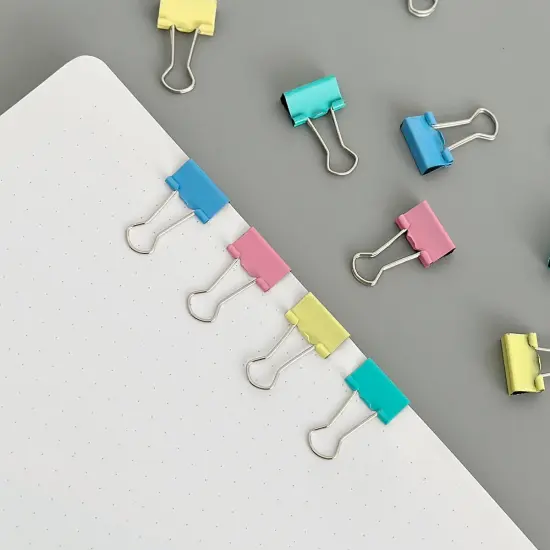 Wrapables Multicolor Binder Clips for Office, Paper Clamps, Paper Clips Small {4}