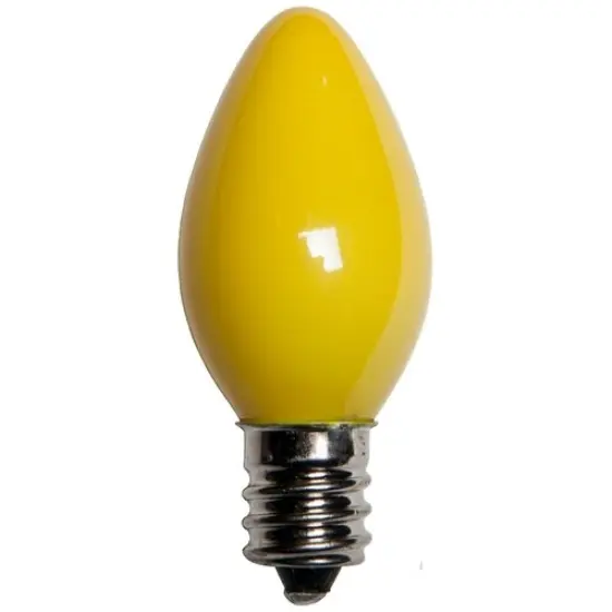 25 Bulbs - C7 Opaque Yellow, 5 Watt lamp {1}