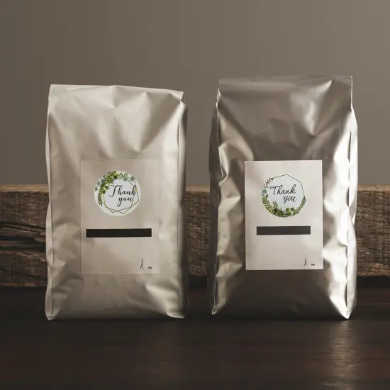 Wrapables 1.5" / 2" Thank You Stickers Roll, Sealing Stickers and Labels for Boxes, Envelopes, Bags, Small Businesses, Weddings, Parties (500pcs) Greenery {4}