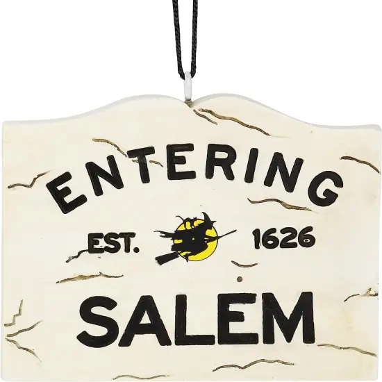 Tree Buddees Entering Salem Sign with Witch Halloween Ornament {4}