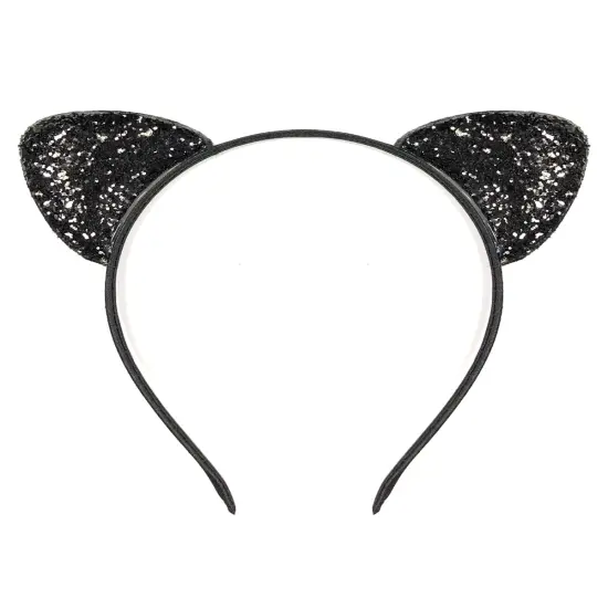 Wrapables Cosplay Costume Headband, Party Headwear for Women, Pink Pom Poms Cat Ears {1}