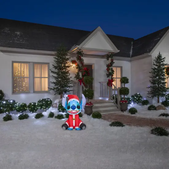 3' Gemmy Airblown Disney's Stitch in Santa Suit Christmas Yard Decoration 880408 {2}