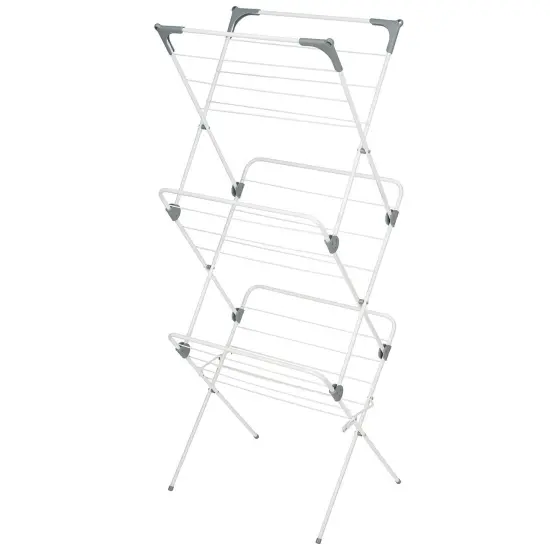 mDesign Tall Metal Foldable Laundry Clothes Drying Rack Stand {4}