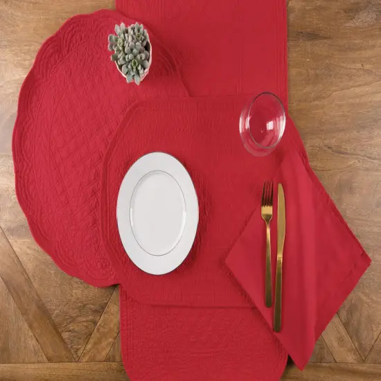 Red Round July Fourth Placemats Set of 6, 17" {4}