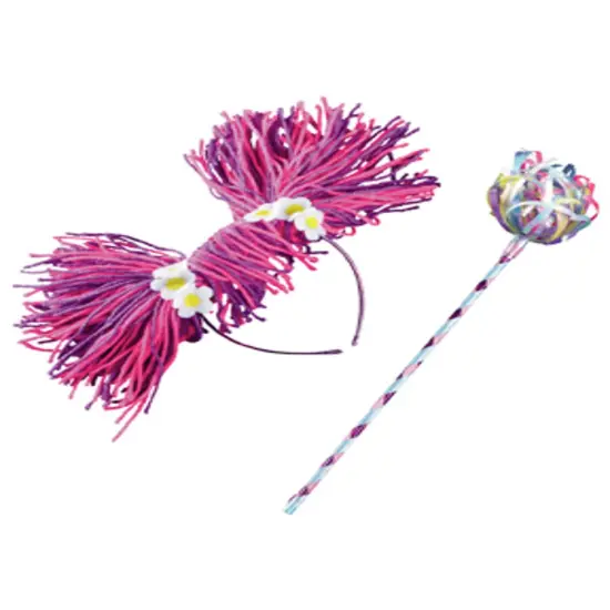 Toddlers Girls Purple Pink Fairy Abby Cadabby Muppet Headband Wand Set {1}