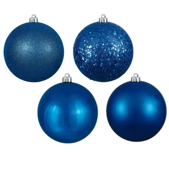 Vickerman 2.75 in. Blue Ball 4-Finish Asst Christmas Ornament {1}