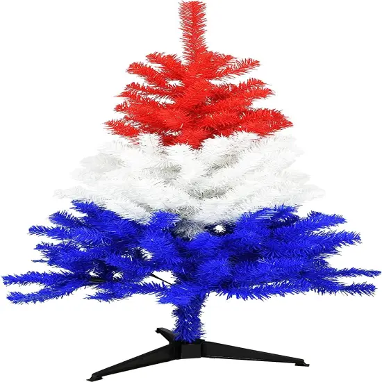 Tree Buddees Red White and Blue Patriotic Christmas 4 Foot Tall Tree {1}