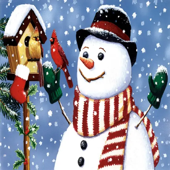 Sunsout Snowman/Birdhouse 300 pc Christmas Jigsaw Puzzle 30471 {1}