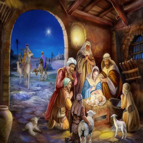 Sunsout Upon A Holy Night 1000 pcChristmas Jigsaw Puzzle 60609 {1}