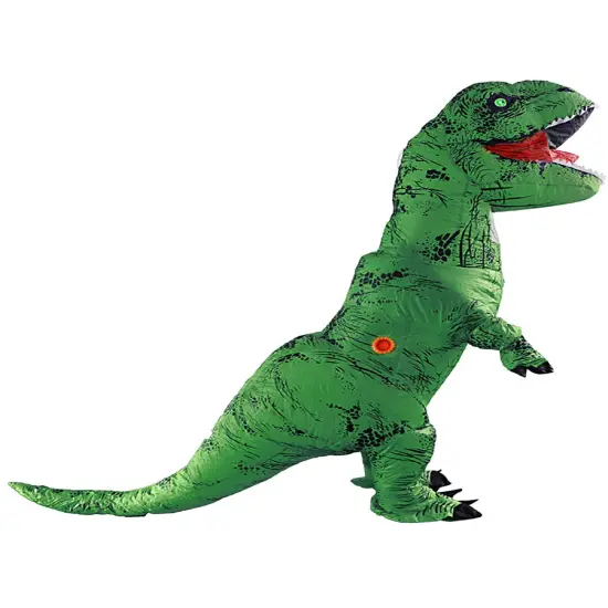 Adult's Green T-Rex Dinosaur Inflatable Costume {1}