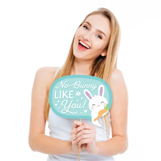 Big Dot of Happiness Spring Easter Bunny - Happy Easter Party Photo Booth Props Kit - 20 Count {4}