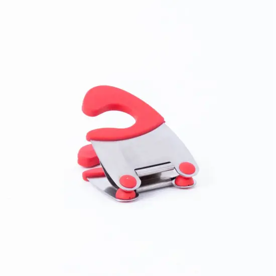 Lehman's Pot Clip Spoon Rest Clamp, Stainless Steel and Rubber Grip, Red {1}