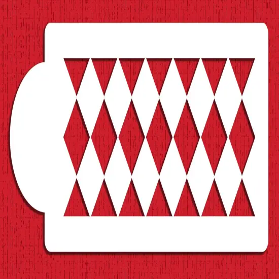 Large Harlequin Cake Stencil Side | C556 by Designer Stencils | Cake Decorating Tools | Baking Stencils for Royal Icing, Airbrush, Dusting Powder | Reusable Plastic Food Grade Stencil for Cakes | Easy to Use & Clean Cake Stencil {5}