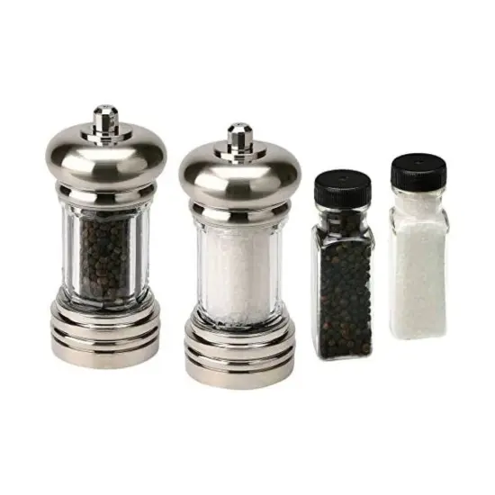 Maxwell Sea Salt and Black Pepper Shakers with Refills Set {1}