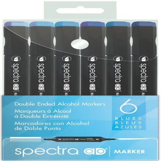 Spectra AD Alcohol Markers - 6pc Blue Set {1}