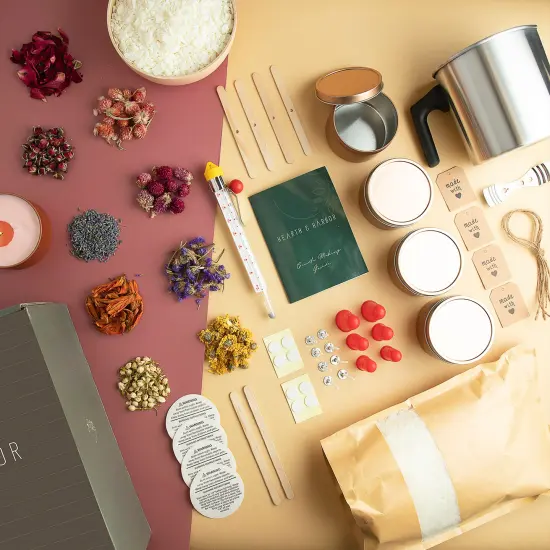 Hearth & Harbor DIY Natural Soy Candle Making Kit with Dried Flowers {3}