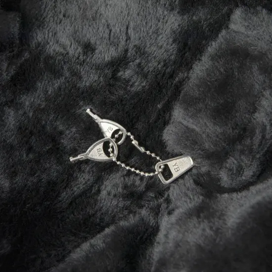 Emma and Oliver Oversized Bean Bag Chair for Kids and Adults Black Furry {5}