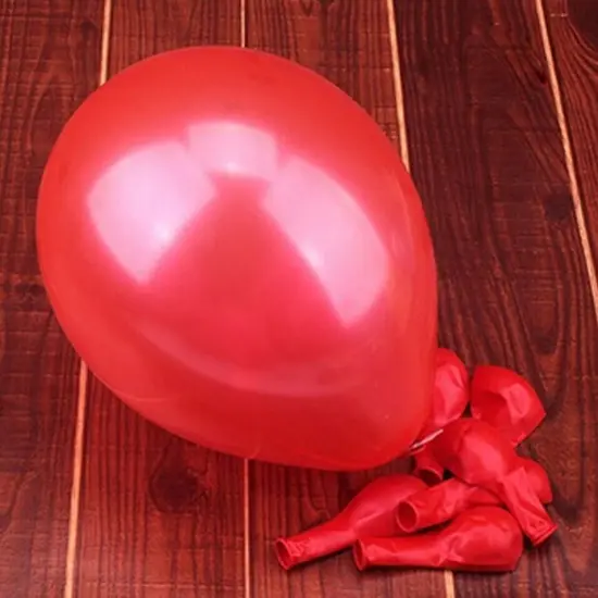 100pcs 10 inch Pearl Latex Colorful Thickening Red {2}