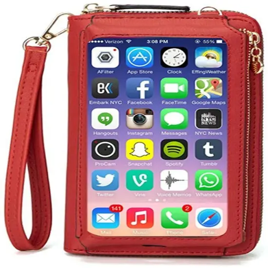 Kitcheniva Crossbody Cell Phone Purse Bag Shoulder Strap Touch Screen Red {1}