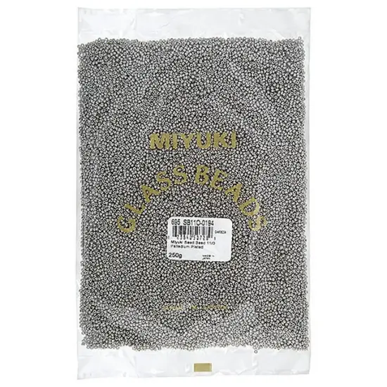 Miyuki 250g Metallic Round Rocailles Seed Beads, 11/0 Palladium Ptd #194 {3}
