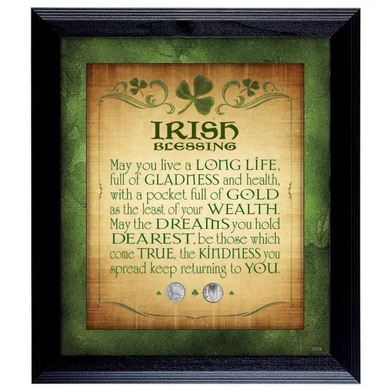 Irish Blessing with 2 Three Pence Wall Frame {1}