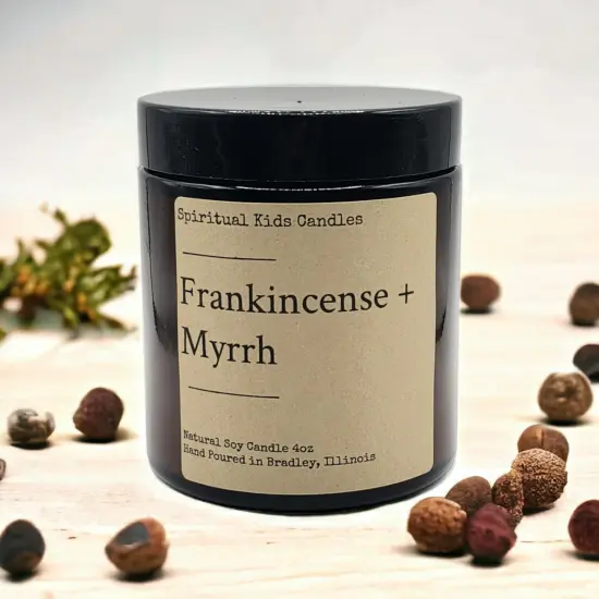 Frankincense & Myrrh Soy Candle 4oz 20-25 with Handmade with Fragrant/Essential Oils | Holiday Candle | Earthy & Clean | {2}