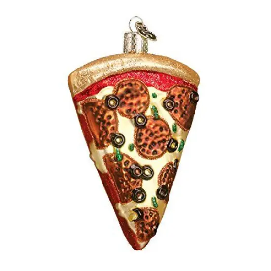 Pizza Slice Glass Ornament Decoration with Free Box {1}