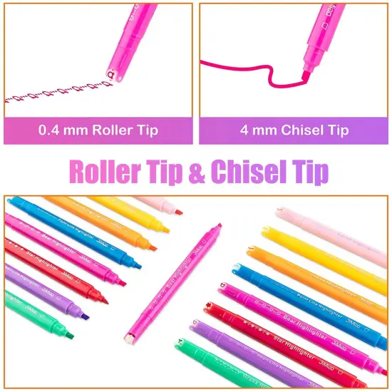 8-Color Dual Tip Curve Highlighter Pen Set for Kids {3}
