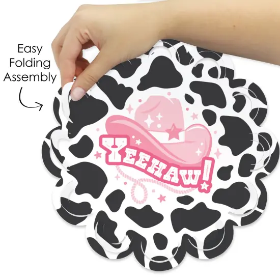 Big Dot of Happiness Rodeo Cowgirl - Pink Western Party Round Table Decorations - Paper Chargers - Place Setting For 12 {6}