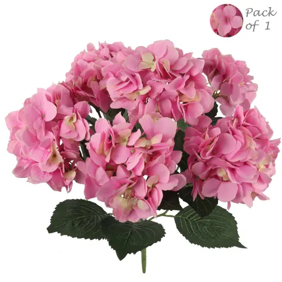 20-Inch Artificial Pink Hydrangea Bushes - Set of 2 UV Resistant, Perfect for Indoor & Outdoor Decor, Ideal for Floral Arrangements & Home Accents by Floral Home by Artificial Flowers {1}