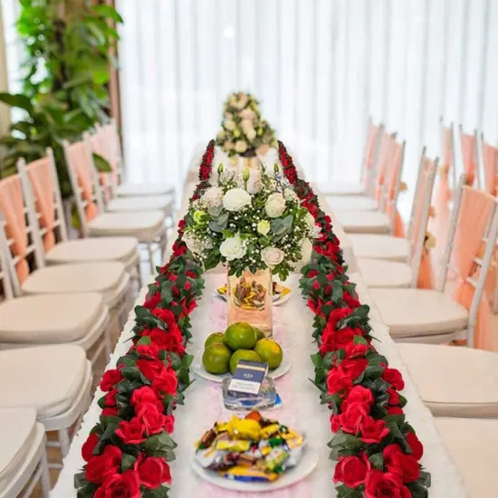 Kitcheniva Artificial Wall Vine Garland Rose Red Flowers {4}