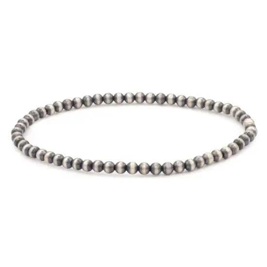 JewelrySupply Sterling Silver Navajo Style Pearl Bead Stretchy Bracelet {1}