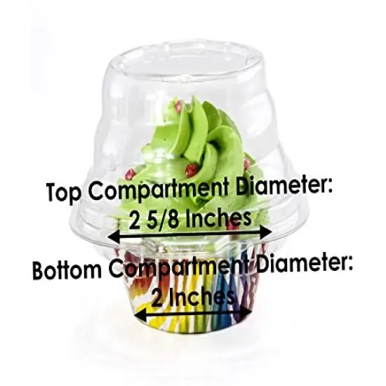 Individual Cupcake Container (Pack of 100) - Single Compartment Cupcake Carrier Holder Box - Stackable - Deep Dome - Clear Plastic - BPA-Free {4}