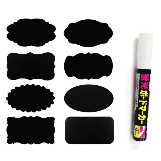 Wrapables Set of 32 Chalkboard Labels / Chalkboard Stickers With White Chalk Pen- 2 " x 1.25 " {1}