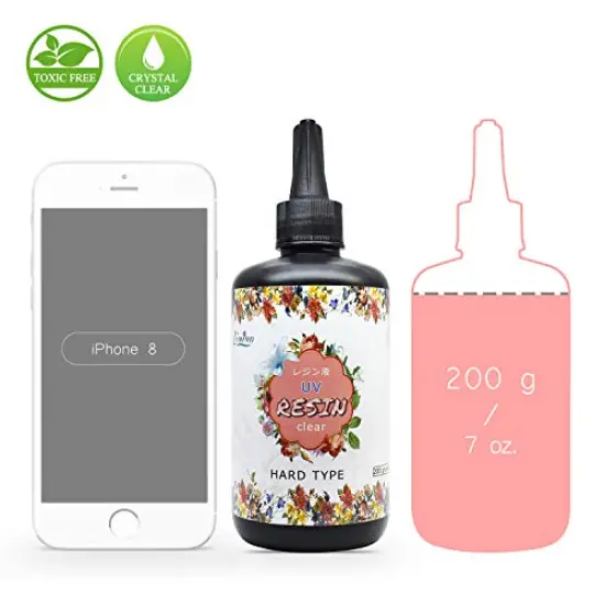 UV Resin - 200g Crystal Clear Ultraviolet Curing UV Resin for DIY Jewelry Making, Craft Decoration - Hard Transparent Glue Solar Cure Sunlight Activated Resin for Casting & Coating {3}