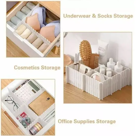 8 Pcs Adjustable DIY Drawer Divider Storage Organizer Separator. {3}
