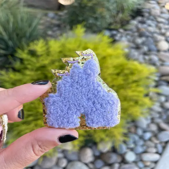 Lavender Castle Glitter Chenille Patch (self adhesive) {1}